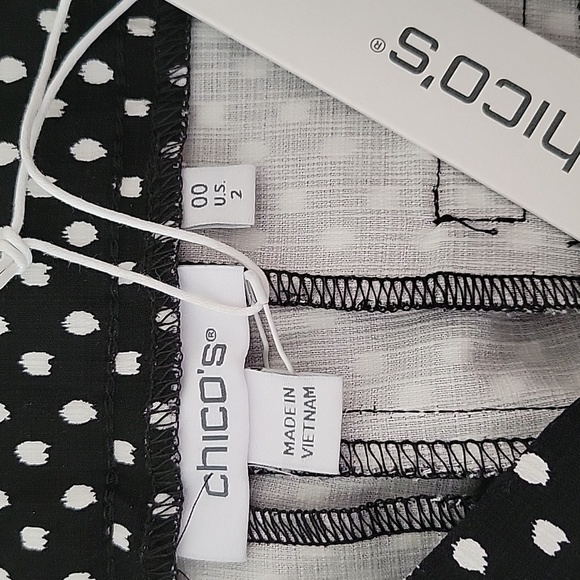 NWT Chico's Brigitte Dot Capri in Black Size 2 - Picture 5 of 7